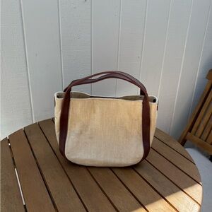 Elegant Cream and Brown Women's Bag